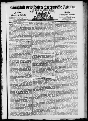 Königlich privilegirte Berlinische Zeitung von Staats- und gelehrten Sachen vom 05.12.1880