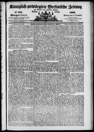 Königlich privilegirte Berlinische Zeitung von Staats- und gelehrten Sachen on Dec 12, 1880