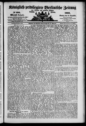 Königlich privilegirte Berlinische Zeitung von Staats- und gelehrten Sachen vom 13.12.1880