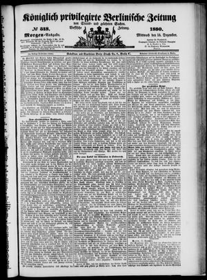 Königlich privilegirte Berlinische Zeitung von Staats- und gelehrten Sachen vom 15.12.1880