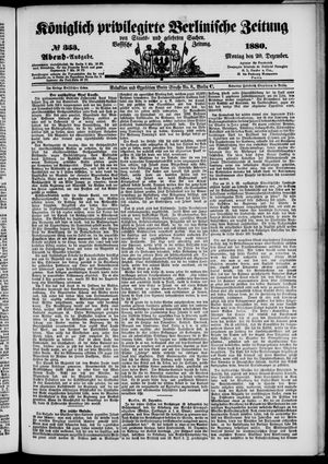 Königlich privilegirte Berlinische Zeitung von Staats- und gelehrten Sachen vom 20.12.1880