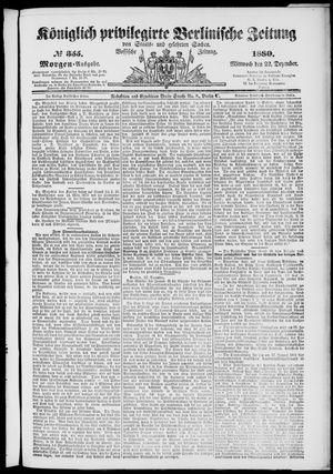 Königlich privilegirte Berlinische Zeitung von Staats- und gelehrten Sachen on Dec 22, 1880