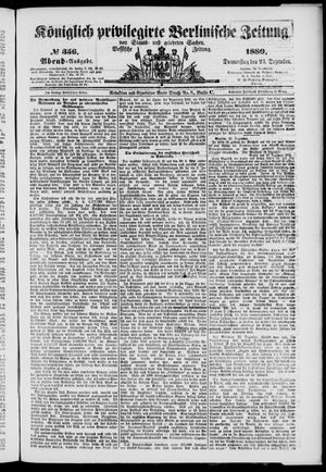 Königlich privilegirte Berlinische Zeitung von Staats- und gelehrten Sachen vom 23.12.1880