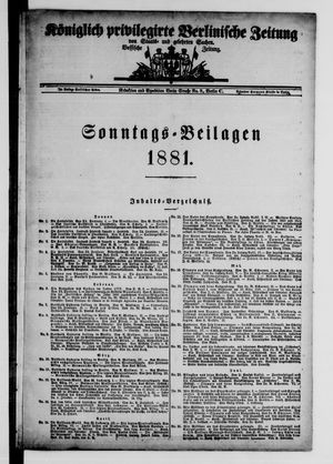 Königlich privilegirte Berlinische Zeitung von Staats- und gelehrten Sachen vom 01.01.1881