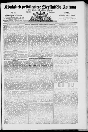 Königlich privilegirte Berlinische Zeitung von Staats- und gelehrten Sachen vom 05.01.1881