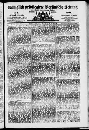 Königlich privilegirte Berlinische Zeitung von Staats- und gelehrten Sachen vom 06.01.1881