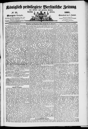 Königlich privilegirte Berlinische Zeitung von Staats- und gelehrten Sachen vom 08.01.1881