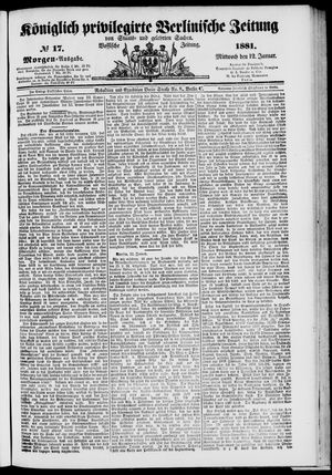 Königlich privilegirte Berlinische Zeitung von Staats- und gelehrten Sachen vom 12.01.1881