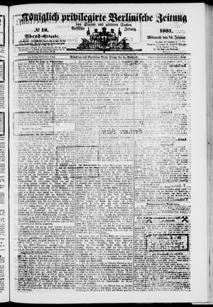 Königlich privilegirte Berlinische Zeitung von Staats- und gelehrten Sachen vom 12.01.1881
