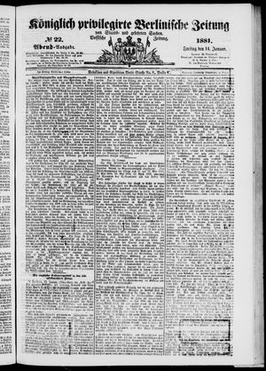 Königlich privilegirte Berlinische Zeitung von Staats- und gelehrten Sachen vom 14.01.1881