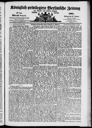 Königlich privilegirte Berlinische Zeitung von Staats- und gelehrten Sachen vom 21.01.1881