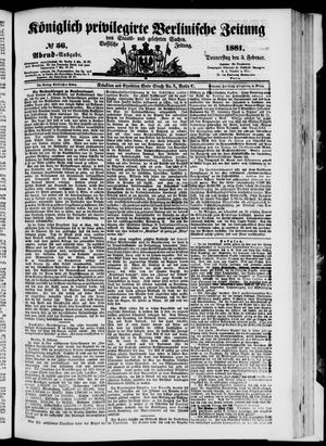 Königlich privilegirte Berlinische Zeitung von Staats- und gelehrten Sachen vom 03.02.1881