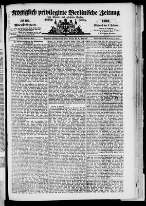 Königlich privilegirte Berlinische Zeitung von Staats- und gelehrten Sachen vom 09.02.1881