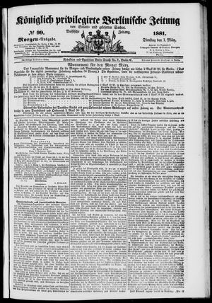 Königlich privilegirte Berlinische Zeitung von Staats- und gelehrten Sachen vom 01.03.1881