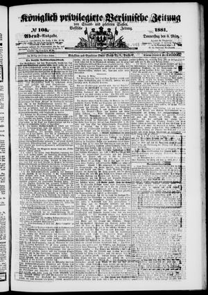 Königlich privilegirte Berlinische Zeitung von Staats- und gelehrten Sachen vom 03.03.1881