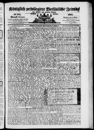 Königlich privilegirte Berlinische Zeitung von Staats- und gelehrten Sachen vom 08.03.1881