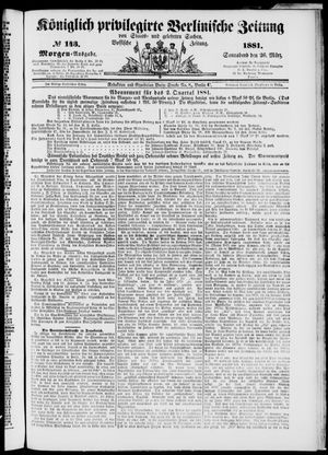 Königlich privilegirte Berlinische Zeitung von Staats- und gelehrten Sachen vom 26.03.1881