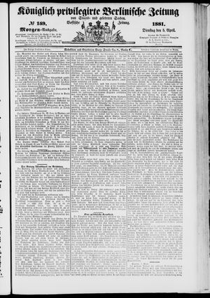 Königlich privilegirte Berlinische Zeitung von Staats- und gelehrten Sachen vom 05.04.1881