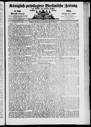 Königlich privilegirte Berlinische Zeitung von Staats- und gelehrten Sachen vom 05.04.1881