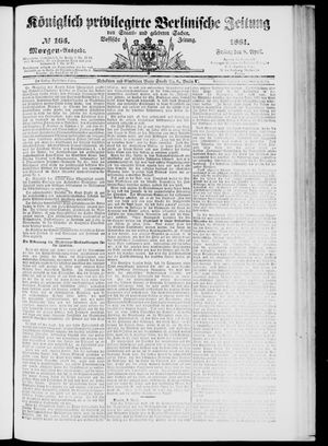 Königlich privilegirte Berlinische Zeitung von Staats- und gelehrten Sachen vom 08.04.1881
