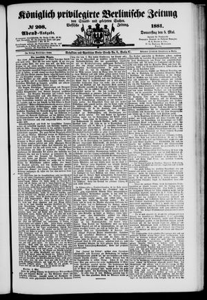 Königlich privilegirte Berlinische Zeitung von Staats- und gelehrten Sachen on May 5, 1881