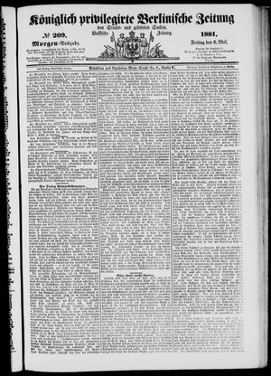 Königlich privilegirte Berlinische Zeitung von Staats- und gelehrten Sachen vom 06.05.1881
