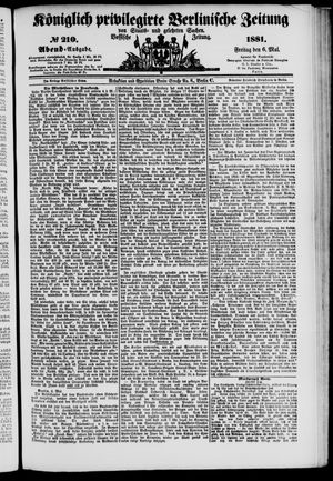 Königlich privilegirte Berlinische Zeitung von Staats- und gelehrten Sachen vom 06.05.1881