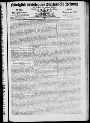 Königlich privilegirte Berlinische Zeitung von Staats- und gelehrten Sachen vom 07.05.1881