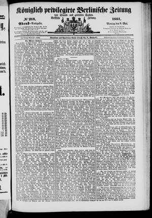 Königlich privilegirte Berlinische Zeitung von Staats- und gelehrten Sachen vom 09.05.1881