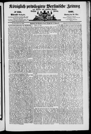 Königlich privilegirte Berlinische Zeitung von Staats- und gelehrten Sachen vom 23.05.1881