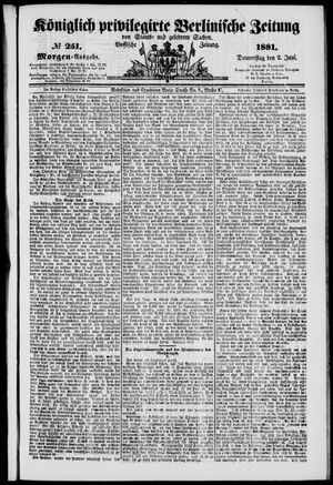 Königlich privilegirte Berlinische Zeitung von Staats- und gelehrten Sachen vom 02.06.1881
