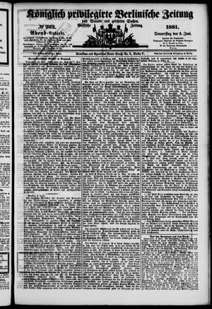 Königlich privilegirte Berlinische Zeitung von Staats- und gelehrten Sachen on Jun 2, 1881
