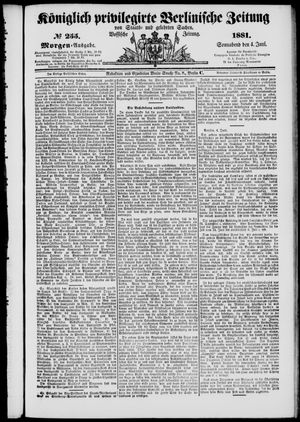 Königlich privilegirte Berlinische Zeitung von Staats- und gelehrten Sachen vom 04.06.1881