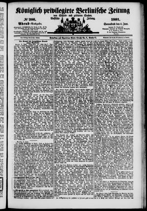 Königlich privilegirte Berlinische Zeitung von Staats- und gelehrten Sachen vom 04.06.1881