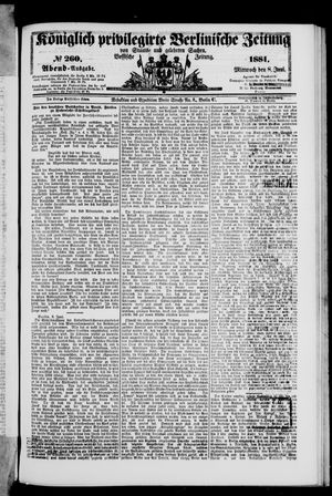 Königlich privilegirte Berlinische Zeitung von Staats- und gelehrten Sachen vom 08.06.1881