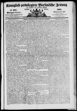 Königlich privilegirte Berlinische Zeitung von Staats- und gelehrten Sachen vom 06.07.1881