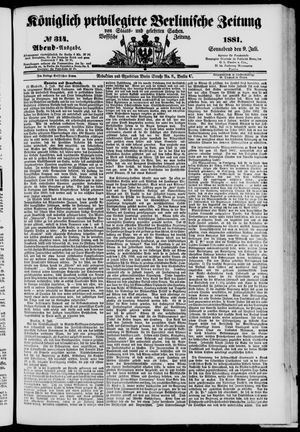 Königlich privilegirte Berlinische Zeitung von Staats- und gelehrten Sachen vom 09.07.1881