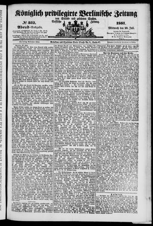 Königlich privilegirte Berlinische Zeitung von Staats- und gelehrten Sachen vom 20.07.1881