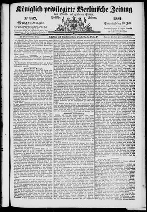 Königlich privilegirte Berlinische Zeitung von Staats- und gelehrten Sachen vom 23.07.1881