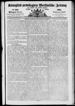 Königlich privilegirte Berlinische Zeitung von Staats- und gelehrten Sachen vom 09.08.1881