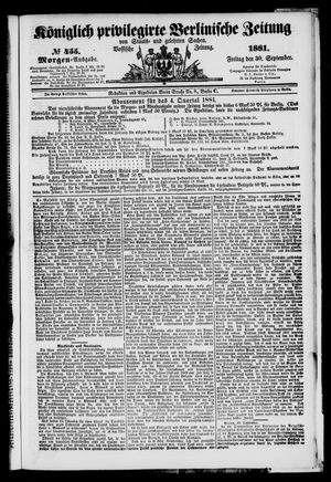 Königlich privilegirte Berlinische Zeitung von Staats- und gelehrten Sachen vom 30.09.1881
