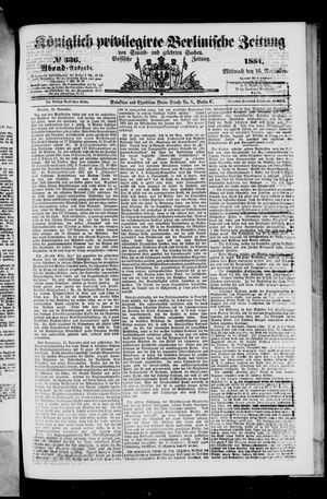 Königlich privilegirte Berlinische Zeitung von Staats- und gelehrten Sachen vom 16.11.1881