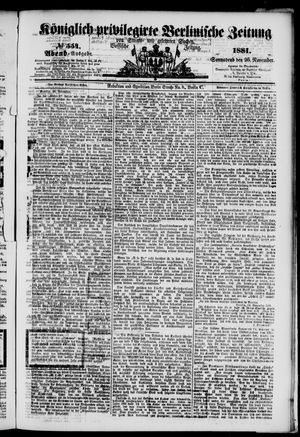 Königlich privilegirte Berlinische Zeitung von Staats- und gelehrten Sachen vom 26.11.1881