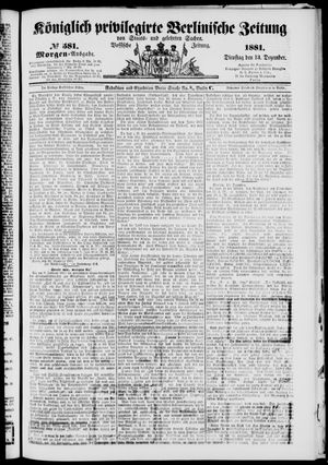 Königlich privilegirte Berlinische Zeitung von Staats- und gelehrten Sachen on Dec 13, 1881