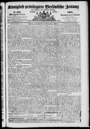 Königlich privilegirte Berlinische Zeitung von Staats- und gelehrten Sachen vom 17.12.1881