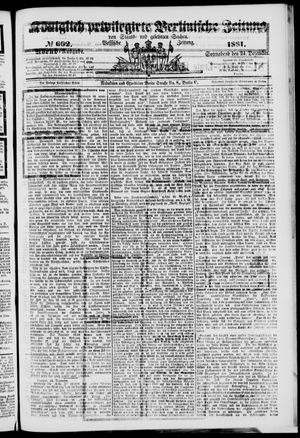 Königlich privilegirte Berlinische Zeitung von Staats- und gelehrten Sachen vom 24.12.1881