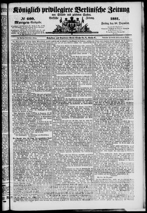 Königlich privilegirte Berlinische Zeitung von Staats- und gelehrten Sachen vom 30.12.1881