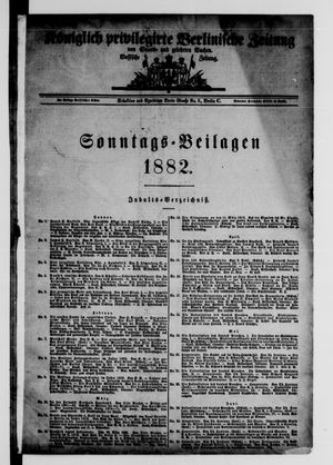 Königlich privilegirte Berlinische Zeitung von Staats- und gelehrten Sachen vom 01.01.1882