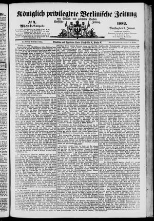 Königlich privilegirte Berlinische Zeitung von Staats- und gelehrten Sachen vom 03.01.1882