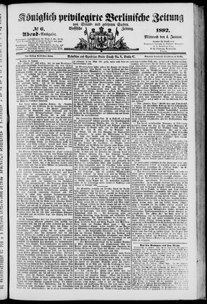 Königlich privilegirte Berlinische Zeitung von Staats- und gelehrten Sachen vom 04.01.1882